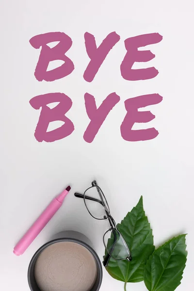 Texte Inspirant Bye Bye Idée Entreprise Salutation Pour Quitter Adieu — Photo