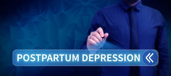Bildunterschrift Wochenbettdepression Geschäftsidee Eine Stimmungsstörung Mit Intensiver Depression Nach Der — Stockfoto