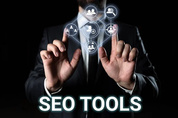 stock image Inspiration showing sign Seo Tools, Word Written on process of affecting online visibility of website or page