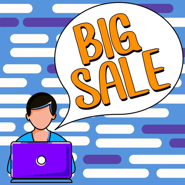 Sign Weergeven Van Big Sale Business Idee Zet Producten Hoge — Stockfoto