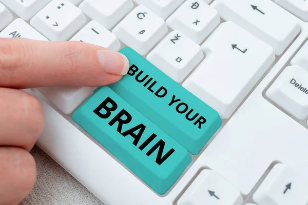 Bildunterschrift Build Your Brain Geschäftsidee Geistige Aktivitäten Zur Erhaltung Oder — Stockfoto