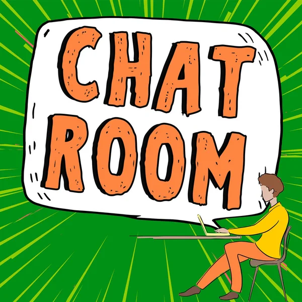 Scrittura Testo Chat Room Area Fotografica Concettuale Internet Rete Computer — Foto Stock
