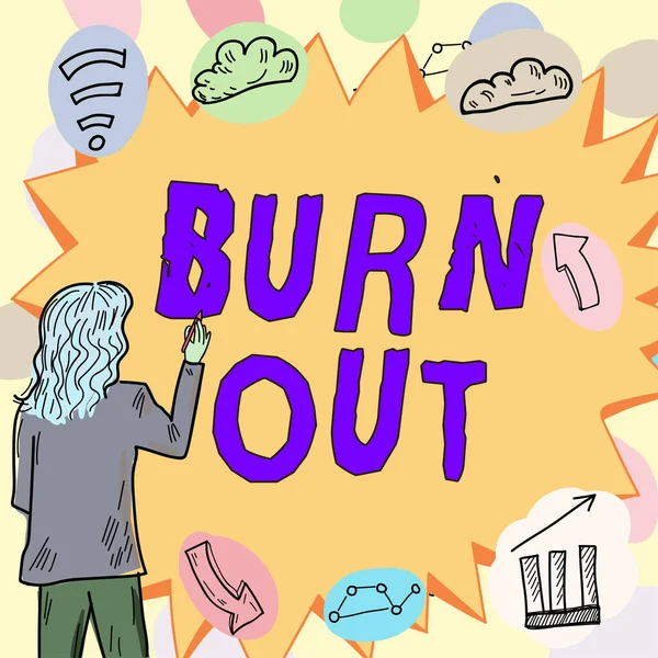 Conceptuele Bijschrift Burn Out Business Idee Gevoel Van Fysieke Emotionele — Stockfoto