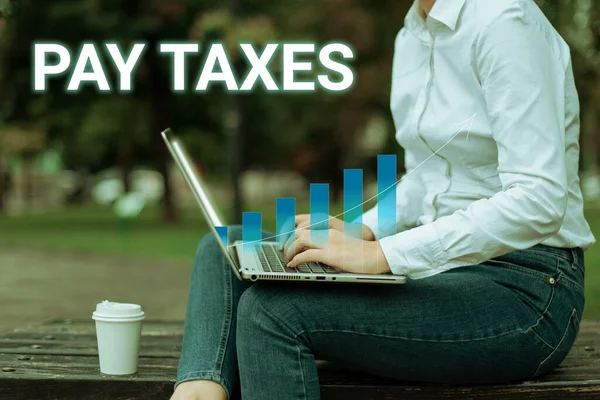 세금을 표시하는 텍스트 급여를 계산하는 — 스톡 사진
