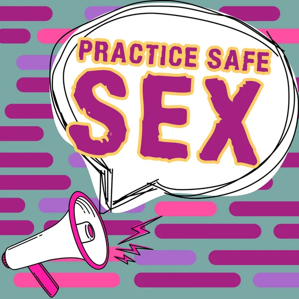 展示安全性行为的标志 商业概览交流 其中包括避免性接触疾病的措施 — 图库照片