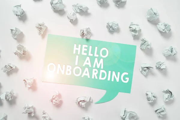 Tekst Pisma Witam Jestem Onboarding Podejście Biznesowe Proces Integracji Nowego — Zdjęcie stockowe