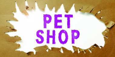 Kavramsal manşet Pet Shop, İnternet Konsepti Perakende satışı.