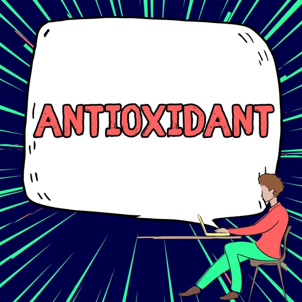Conceptuele Bijschrift Antioxidant Woord Geschreven Een Stof Die Oxidatie Reacties — Stockfoto