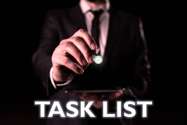 Visualizzazione Concettuale Task List Business Idea Pianificazione Promemoria Gruppo Attività — Foto Stock