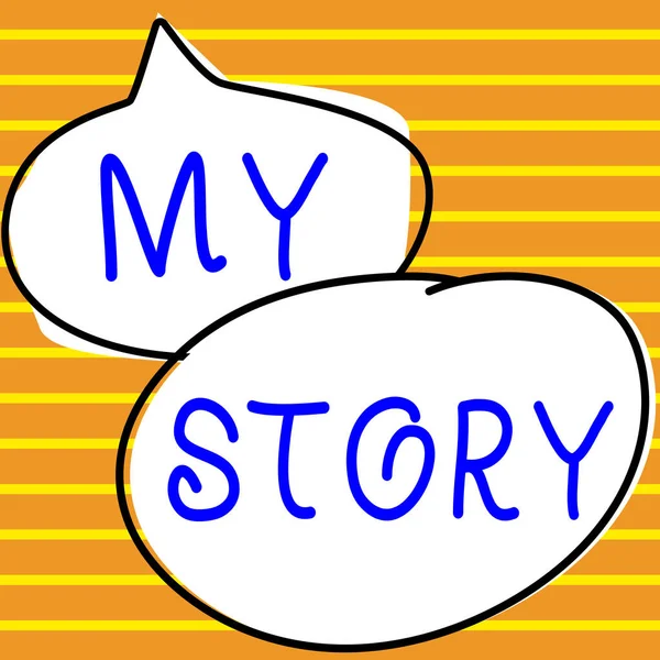 Handschriftliches Zeichen Story Konzept Das Bedeutet Jemandem Oder Lesern Erzählen — Stockfoto