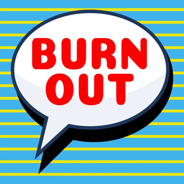 Sign Weergeven Burn Out Zakelijke Aanpak Gevoel Van Fysieke Emotionele — Stockfoto