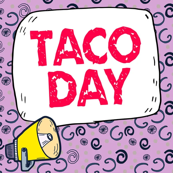 Señal Que Muestra Día Del Taco Día Celebración Del Concepto — Foto de Stock