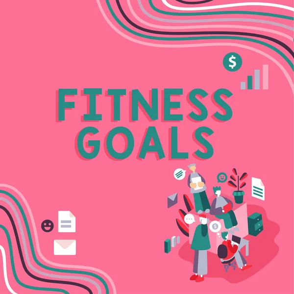 Text Sign Showing Fitness Goals Business Concept Loose Fat Build — Stock Photo, Image