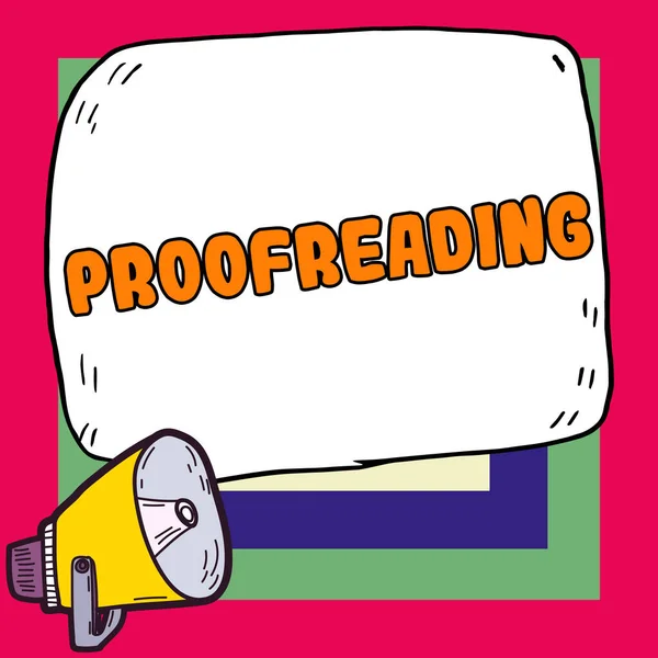 Textová Značka Ukazující Proofreading Koncept Znamenající Akt Čtení Značení Pravopisu — Stock fotografie