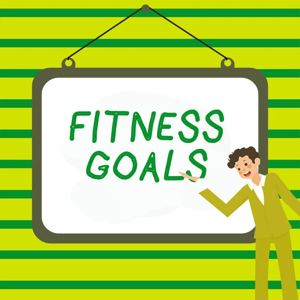 Text Showing Inspiration Fitness Goals Conceptual Photo Loose Fat Build — Stock Photo, Image
