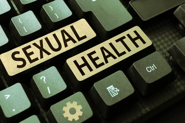 Sinal Exibindo Saúde Sexual Conceito Internet Corpo Mais Saudável Satisfazendo — Fotografia de Stock