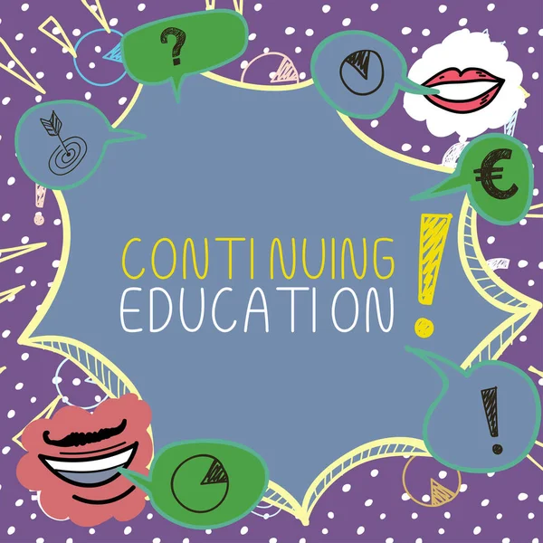 Leyenda Conceptual Educación Continua Concepto Que Significa Aprendizaje Continuado Actividad — Foto de Stock