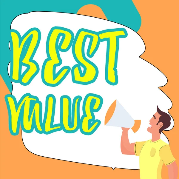 Legenda Conceitual Best Value Business Mostra Combinação Mais Vantajosa Custo — Fotografia de Stock