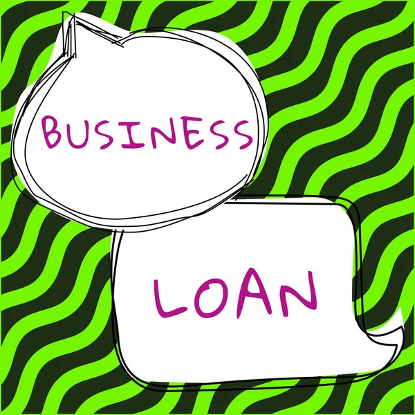 概念显示商业贷款 商业概念信贷抵押贷款财政援助现金垫款债务 — 图库照片