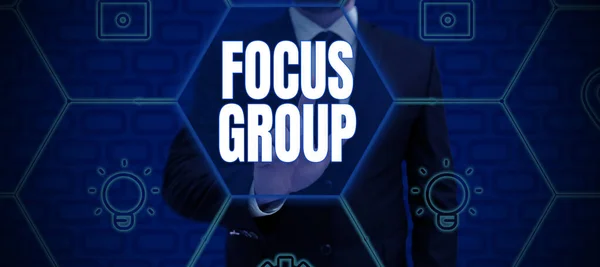 Texto Que Muestra Inspiración Focus Group Concepto Que Significa Grupo —  Fotos de Stock