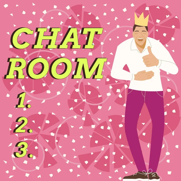 Tekst Pokazujący Inspirację Chat Room Word Area Internecie Lub Sieci — Zdjęcie stockowe