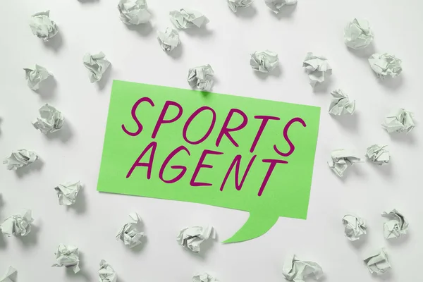 Texto Caligrafia Sports Agent Word Person Gerencia Recrutamento Para Contratar — Fotografia de Stock