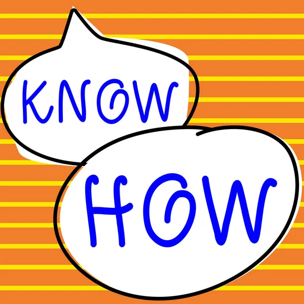Texto Presentando Know How Word Proceso Para Aprender Hacer Cosas — Foto de Stock