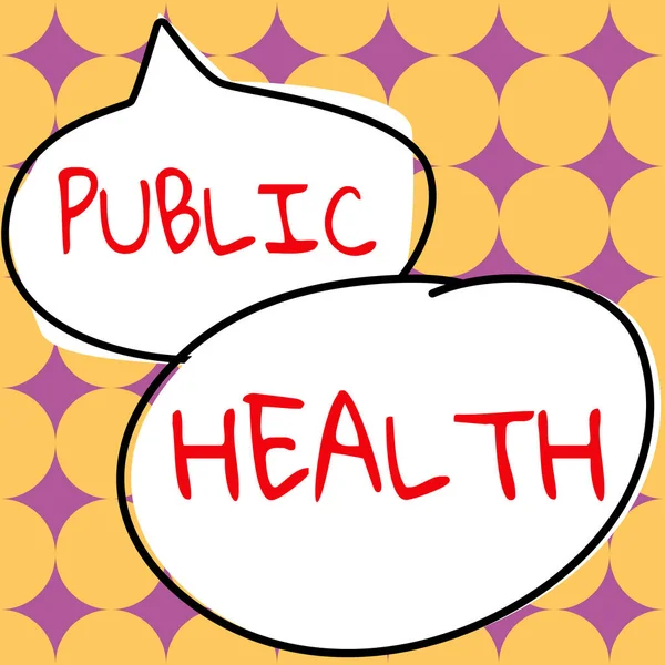 手書きのサイン公衆衛生 インターネットの概念コミュニティとその人々への健康的なライフスタイルの促進 — ストック写真