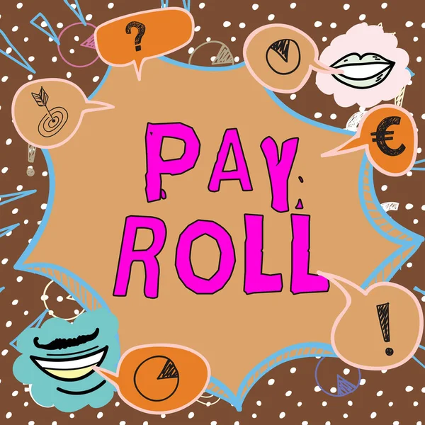 Texto Escrito Mão Pay Roll Ideia Negócio Quantidade Salários Salários — Fotografia de Stock