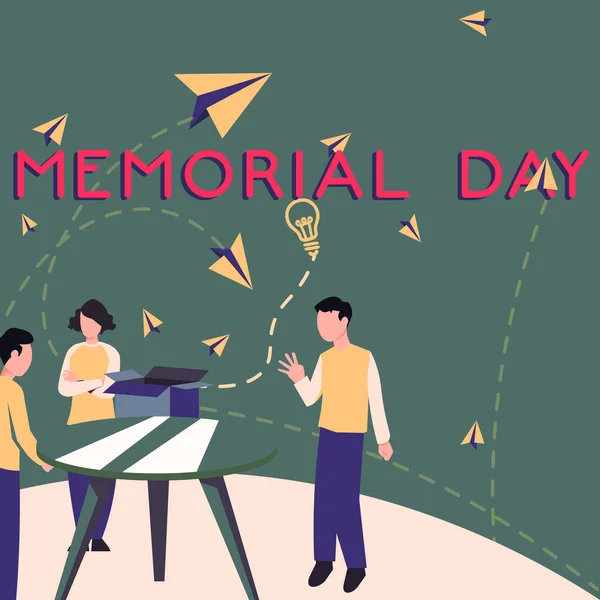 Inspiração Mostrando Sinal Dia Memorial Ideia Negócios Para Honrar Lembrar — Fotografia de Stock