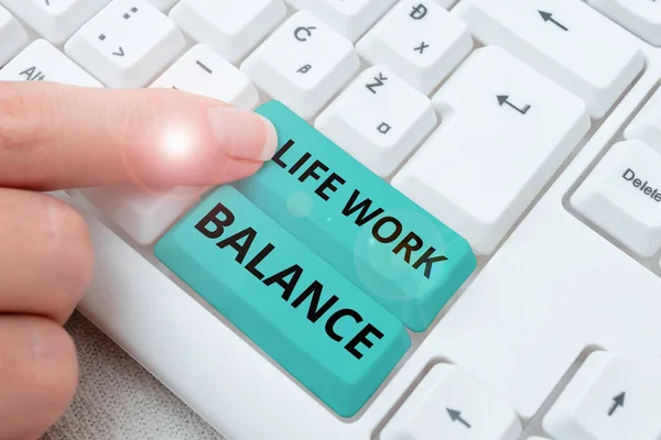 Zeichen Das Life Work Balance Anzeigt Wort Das Auf Stabilität — Stockfoto