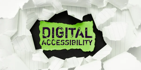 Texto Que Presenta Accesibilidad Digital Concepto Negocio Tecnología Electrónica Que — Foto de Stock