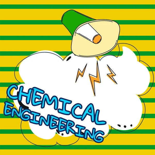 Kimya Mühendisliği Gösteren Tabela Kimya Endüstriyel Uygulaması Ile Ilgili Şeyleri — Stok fotoğraf