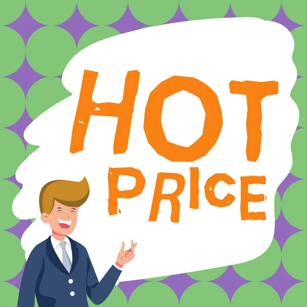 Legenda Texto Apresentando Hot Price Abordagem Negócios Comprador Vendedor Pode — Fotografia de Stock