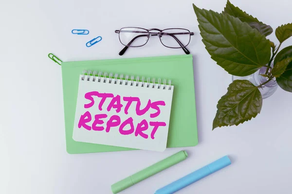 Legenda Conceitual Status Report Concept Meaning Update Resumo Das Situações — Fotografia de Stock
