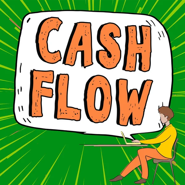 Cash Flow Internet Koncepcióját Bemutató Szövegtábla Likviditást Befolyásoló Pénz Kiáramlása — Stock Fotó