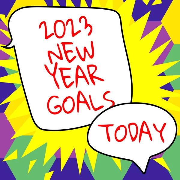 Writing Displaying Text 2023 New Year Goals Word Resolutions 365 — Stock Photo, Image
