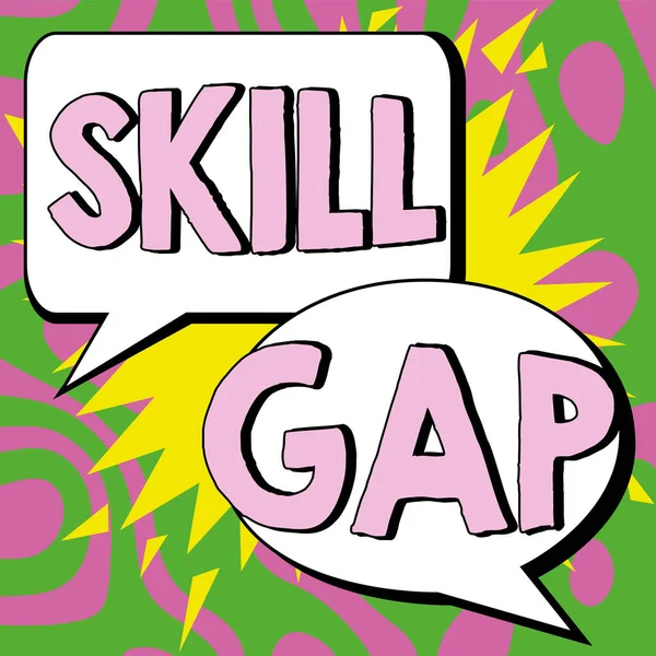 Inspiration Die Zeichen Von Skill Gap Zeigt Wort Das Auf — Stockfoto