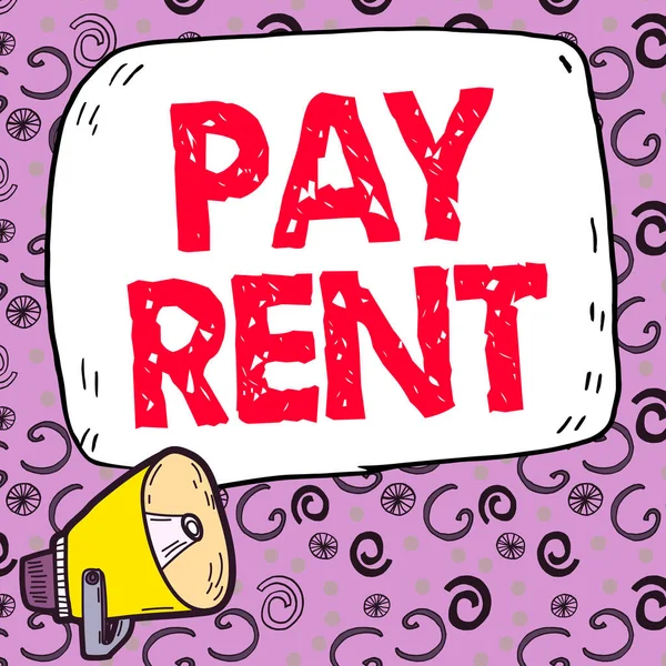 Zarejestruj Wyświetlanie Pay Rent Pomysł Biznes Aby Zapłacić Pieniądze Zamian — Zdjęcie stockowe