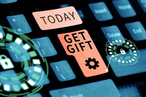 Εγγραφή Εμφάνιση Κειμένου Get Gift Business Προσέγγιση Κάτι Που Δίνετε — Φωτογραφία Αρχείου