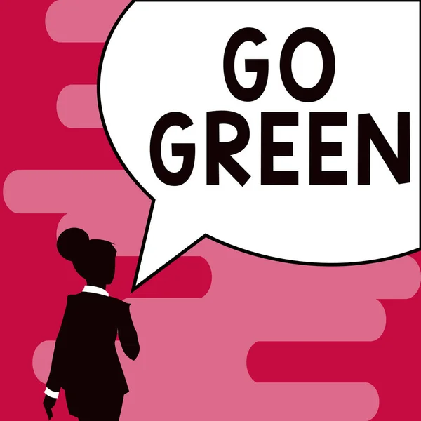 Texto Que Muestra Inspiración Green Concepto Negocio Que Toma Decisiones — Foto de Stock