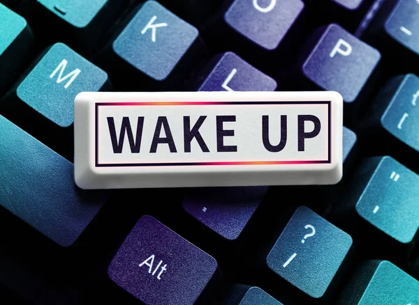 Texto Que Mostra Inspiração Wake Concept Significa Uma Instância Uma — Fotografia de Stock
