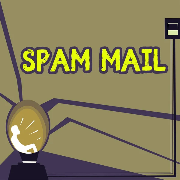 Концептуальный Заголовок Spam Mail Бизнес Концепция Навязчивая Реклама Несоответствующие Сообщения — стоковое фото