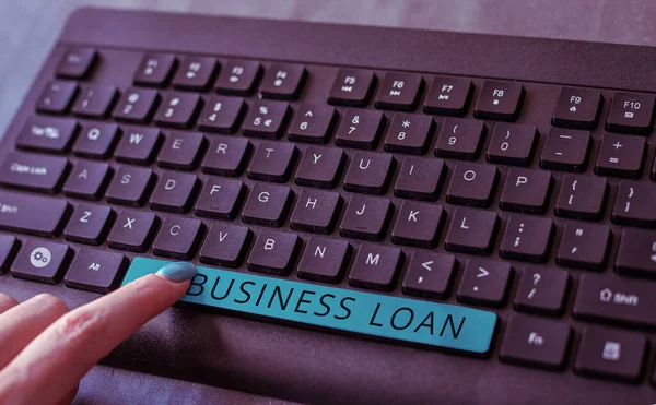 Skriva Text Business Loan Word Credit Mortgage Finansiellt Bistånd Kontantförskott — Stockfoto