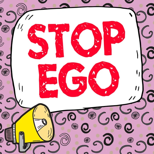 Подпись Текстом Stop Ego Концептуальная Фотография Контролируйте Свою Одержимость Решением — стоковое фото