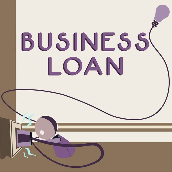 文字显示商业贷款 因特网概念抵押贷款金融援助现金垫款债务 — 图库照片