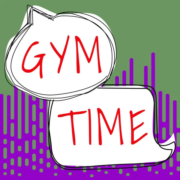 Konceptuální Zobrazení Tělocvična Čas Internet Koncepce Motivace Zahájení Cvičení Fitness — Stock fotografie