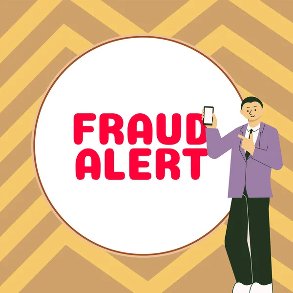 Tekenen Tonen Fraude Alert Business Concept Security Alert Geplaatst Credit — Stockfoto