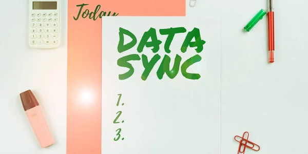 Tekst Met Inspiratie Data Sync Internet Concept Data Die Continu — Stockfoto