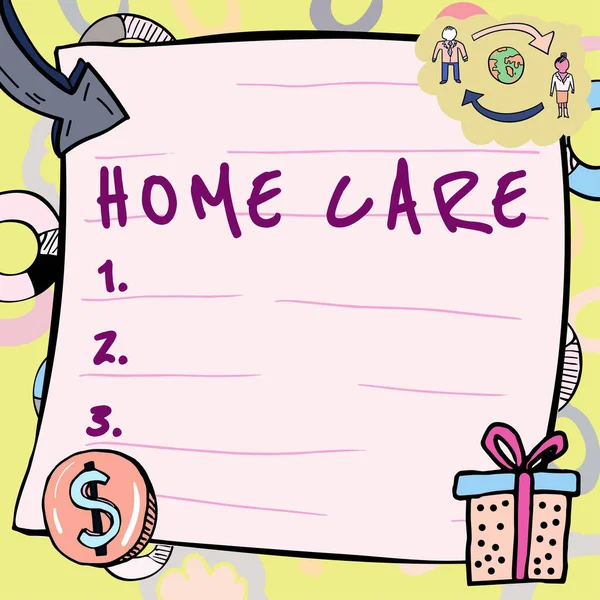 Zarejestruj Wyświetlanie Home Care Koncepcja Biznesowa Miejsce Gdzie Ludzie Mogą — Zdjęcie stockowe
